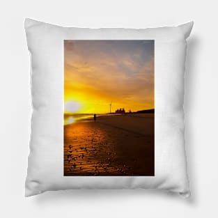 Early morning stroll along the beach Pillow