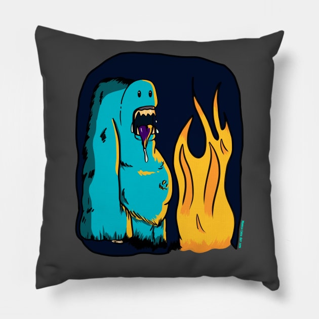 IS THERE SOMEONE THERE!?! Pillow by MonicaLaraArt