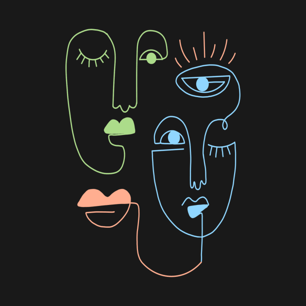 abstract face line art by minimalist studio