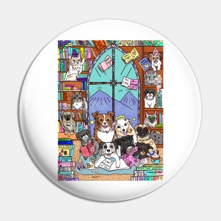 Pets in the Magic Library Pin