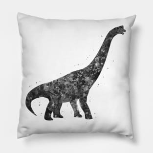 Brachiosaurus dinosaur black and white Pillow