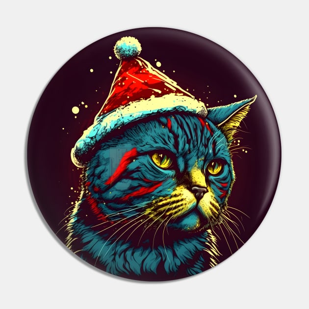 Christmas Cat Pin by Tazlo