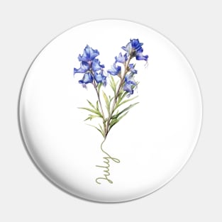 Larkspur - Birth Month Flower for July Pin