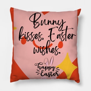 bunny kisses easter wishes Pillow