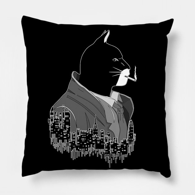 Blacksad Pillow by SafSafStore