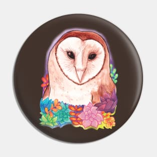 Succulent Owl Pin