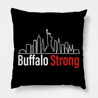 Buffalo Strong New York Skyline Graphic Pray For Buffalo Pillow