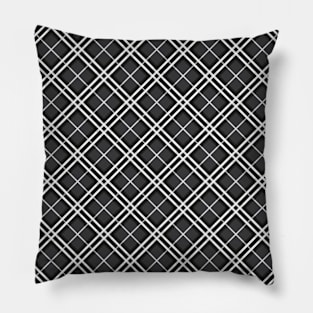 Pretty Simple Check Pattern Stripes Shades of Grey and White Pillow