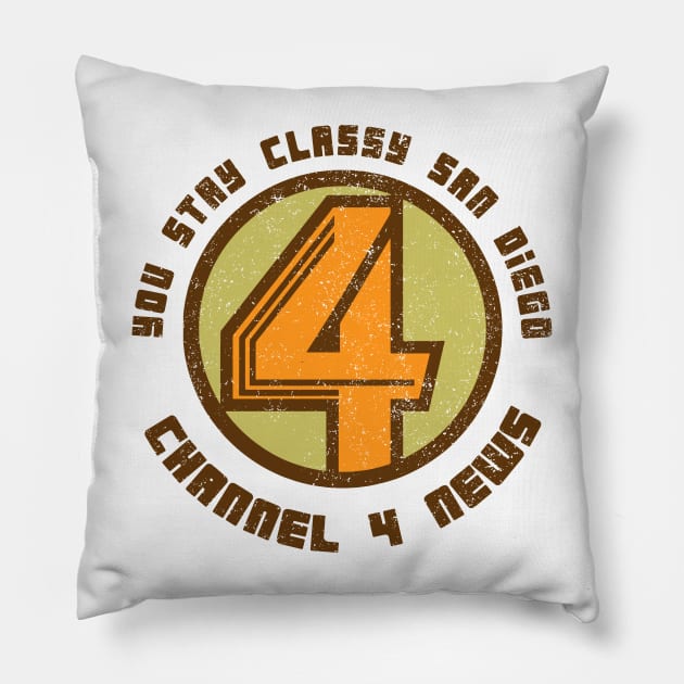 Anchorman Channel 4 News Pillow by Story At Dawn 