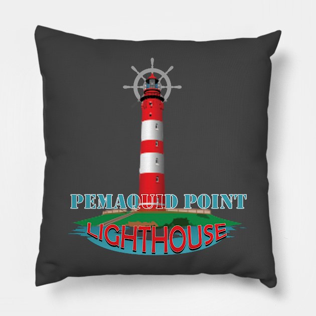 Pemaquid point lighthouse Pillow by TeeText