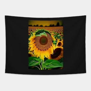 MOODY SUNFLOWER FIELD Tapestry