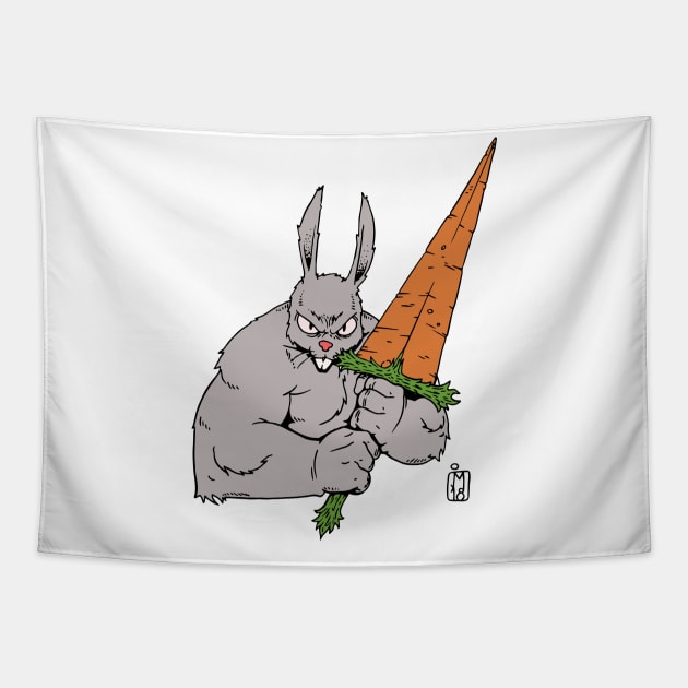 Bunny warrior Tapestry by jonathanmor