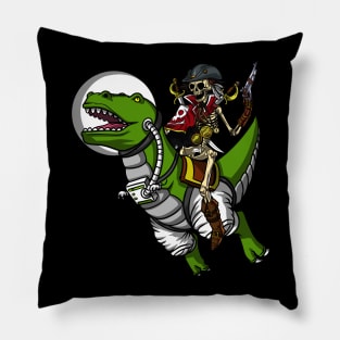 Skeleton Pirate Riding T-Rex Dinosaur Pillow