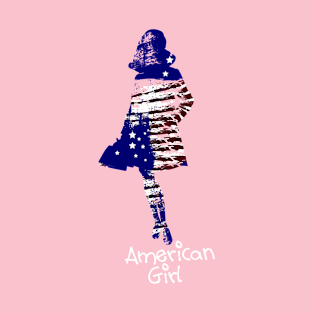 USA FLAG ON A GIRL T-Shirt