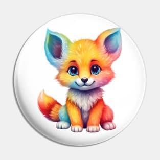 Rainbow Baby Fox Pin