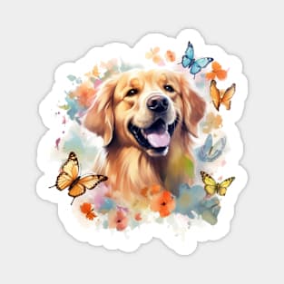 Water Colour Golden Retriever Magnet