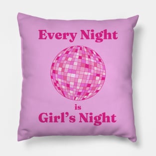 Every Night Is Girls Night illustration. Barbie quote in pink Pillow
