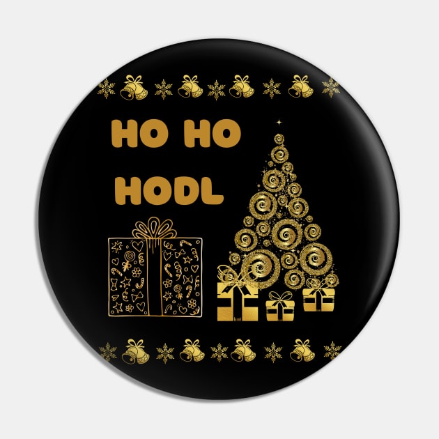 Ho Ho Hodl Christmas Sweater Pin by RedSparkle 