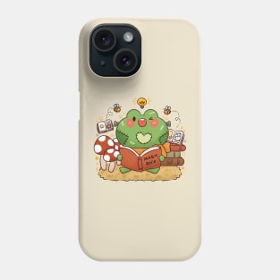 Cute Frogeinstein with Magic Spell Book Phone Case