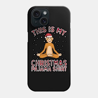 Funny Cute Christmas Monkey Gift - Pajamas Santa Hat Xmas Phone Case