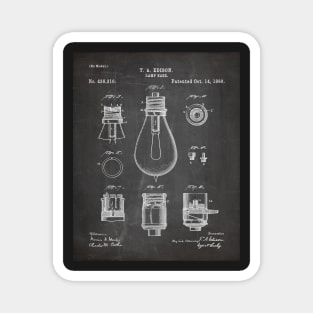 Edison Lamp Patent - New Homeowner Housewarming Décor Art - Black Chalkboard Magnet