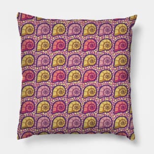 Beautiful Line Art Seashells Seamless Surface Pattern Design Pillow