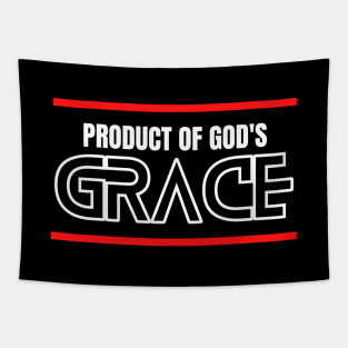 Product Of God's Grace | Christian Typography Tapestry