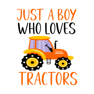 Funny Just a Boy who Loves Tractors T-Shirt