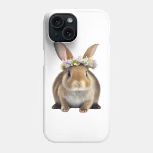 Baby Rabbit with Colorful Floral Crown Phone Case