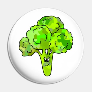 Head Of Broccoli - Funny Broccoli Art Pin