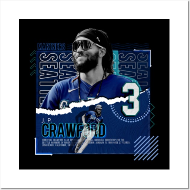 JP Crawford Poster Wall Art Digital Design Seattle Mariners 