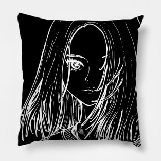 Portrait line art Pillow