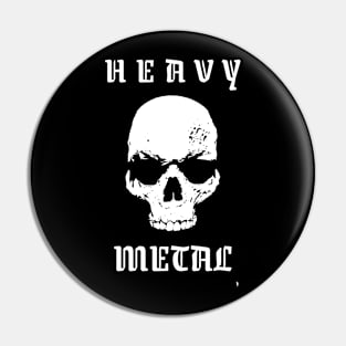 White skull, HEAVY METAL. Pin