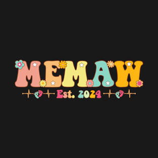 Memaw Est 2024 Memaw To Be Gifts New Memaw Pregnancy T-Shirt