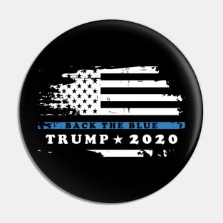 Back the Blue Vote Trump 2020 Vintage American Flag Pin