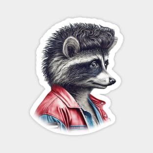 80s Raccoon With Mullet Magnet