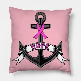 Breast Cancer Awareness Anchor of Hope Pillow