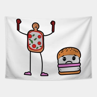 happy pizza, sad burger Tapestry