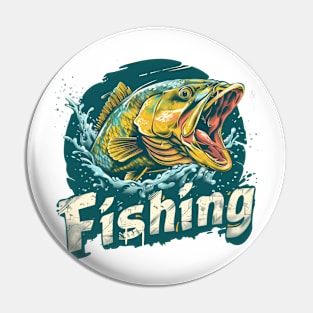 Fishing t-shirt Pin