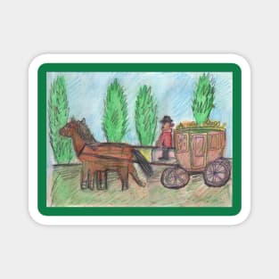 Horse-Drawn Carriage Magnet