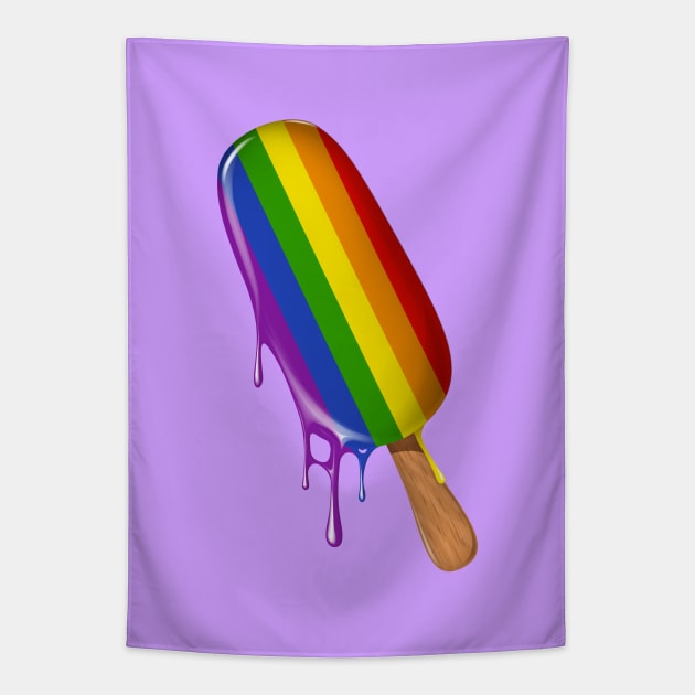 LGBT Shirt Support, Ice Cream Rainbow Flag Lesbian Gay Pride Tapestry by Happy Lime