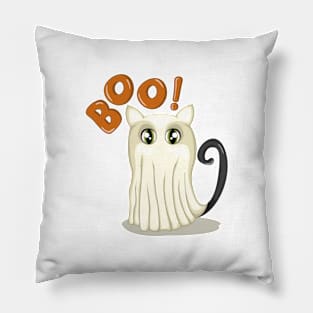 Cute ghost cat cartoon Pillow