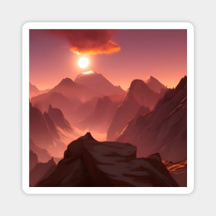 Sunset Mountains Magnet