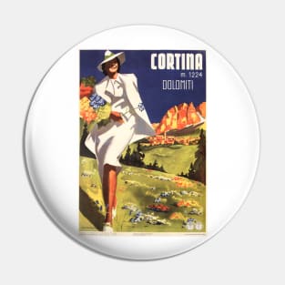 CORTINA DOLOMITI ITALY Mountains Vintage Travel Tourism Poster Advertisement Pin