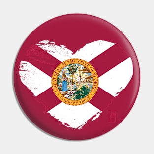 U.S. State - I Love Florida - Florida Flag Pin