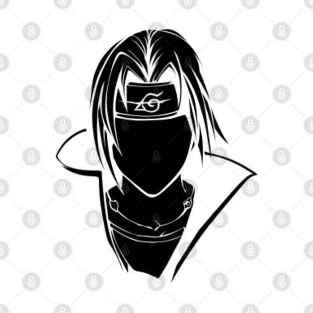 itachi black and white - Itachi - T-Shirt | TeePublic
