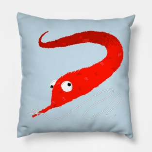 Worm on a String - Red Pillow