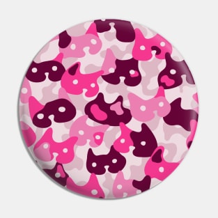 Ghostly camouflaging cats are watching you in pink Pin