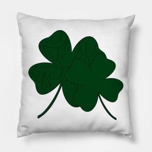 Double Luck Four Leaf Clovers Pillow