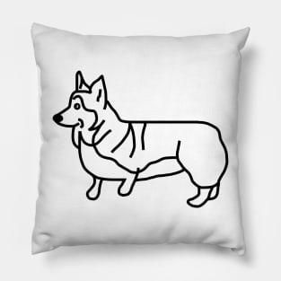Dog Art Corgi Line Drawing Pillow